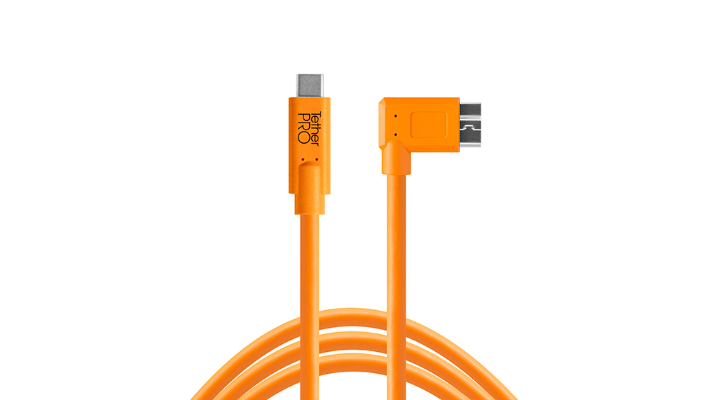 TetherPro USB-C to 3.0 Micro-B Right Angle ORANGE